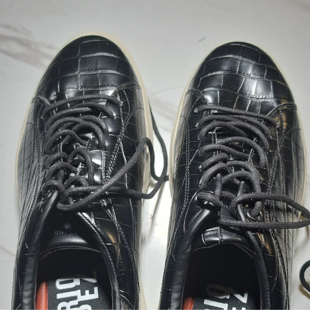 Mario Lopez Cruz Black Croc/Off White Sneakers Men's US 10 Casual Shoes